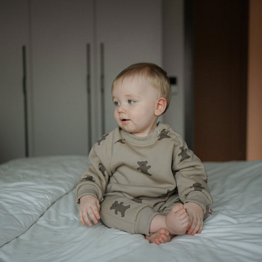 Warm brown bodysuit with bears