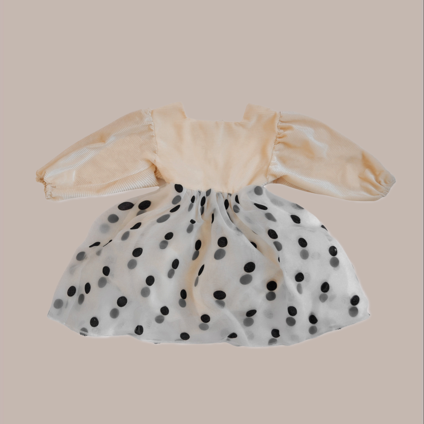 Beige polka dot baby body-dress