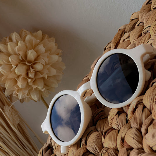 Beige folding sunglasses