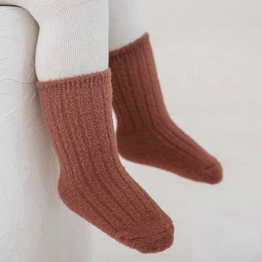 Orange-brown velvet mink socks