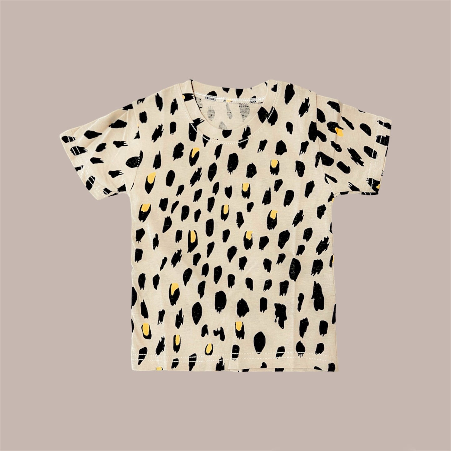 Leopard print T-SHIRT,beige