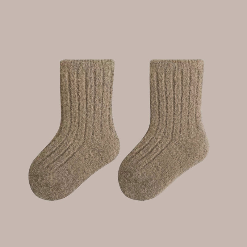 Light-brown velvet mink socks