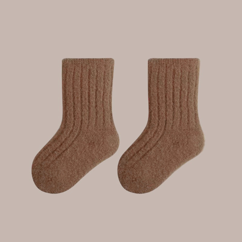 Dark-brown velvet mink socks