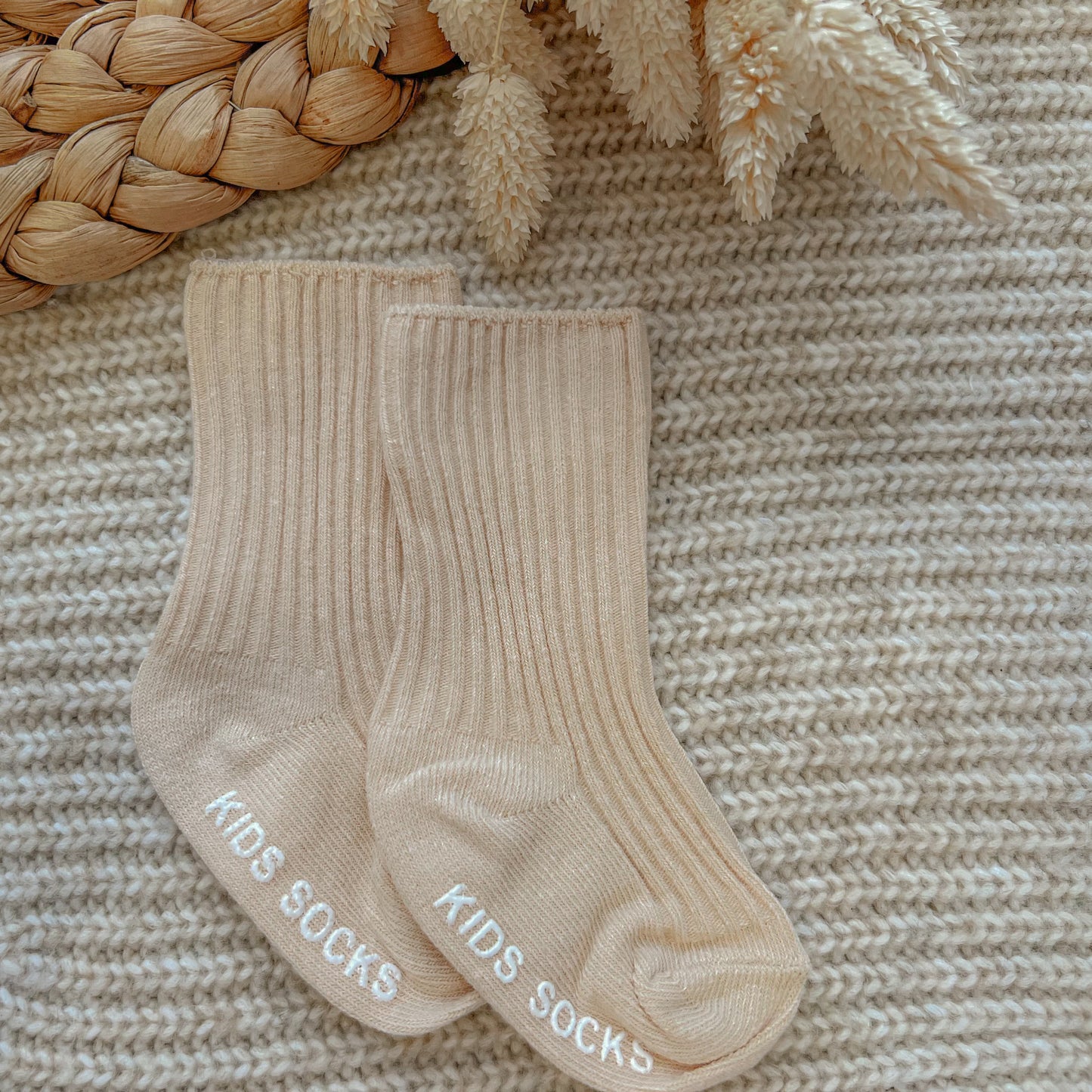 Beige socks with stopper