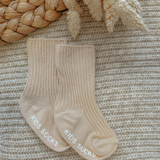 Beige socks with stopper