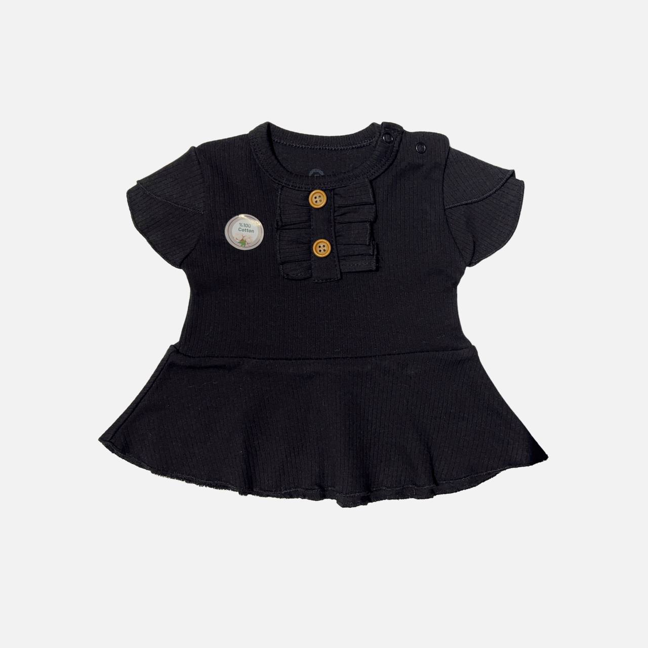 Black set decorated with ruffles